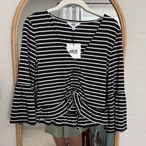 Jack by BB Dakota Women's Striped Ruched Blouse